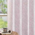 FMFUNCTEX Pink Floral Jacquard Blackout Curtains 72 Inches Long for Girls Bedroom, Scroll Flower Chenille Farmhouse Curtains for Nursery Room Darkening Thermal Insulated Grommet Window Drapes 2 Panels