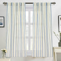DriftAway Farmhouse Vertical Striped Linen Blend Textured Light Filtering Semi Sheer Curtains for Living Room Bedroom 54 Inches Long Drapes 2 Panels Linen Navy