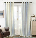 DriftAway Farmhouse Vertical Striped Linen Blend Textured Light Filtering Semi Sheer Curtains for Living Room Bedroom 108 Inches Long Drapes 2 Panels
