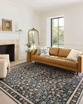 Loloi Rifle Paper Co. Eden Collection EDE-02 Mughal Garden Black 2'-6" x 7'-6" Runner Rug feat. CloudPile™