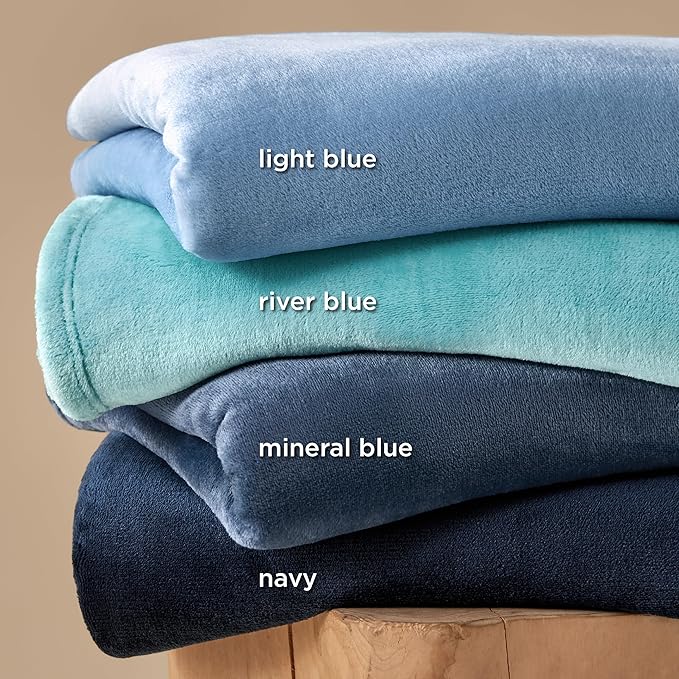 Bedsure GentleSoft Fleece Throw Blanket Mineral Blue - 300GSM Blankets for Couch, Sofa, Bed, Soft Lightweight Plush Cozy Throws for Toddlers, 50x60 inches