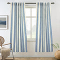 DriftAway Farmhouse Vertical Striped Linen Blend Textured Light Filtering Semi Sheer Curtains for Living Room Bedroom 63 Inches Long Drapes 2 Panels Broad Striped Linen Jean Navy