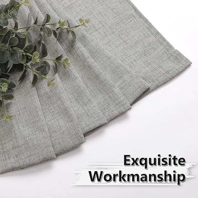 Tollpiz Linen Curtain Bedroom Rod Pocket Semi Sheer Curtains Burlap Light Filtering Thick Linen Drape for Living Room, 54 x 63 inches Long, Silver Grey, Set of 2 Panels