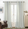 DriftAway Farmhouse Vertical Striped Linen Blend Textured Light Filtering Semi Sheer Curtains for Living Room Bedroom 96 Inches Long Drapes 2 Panels