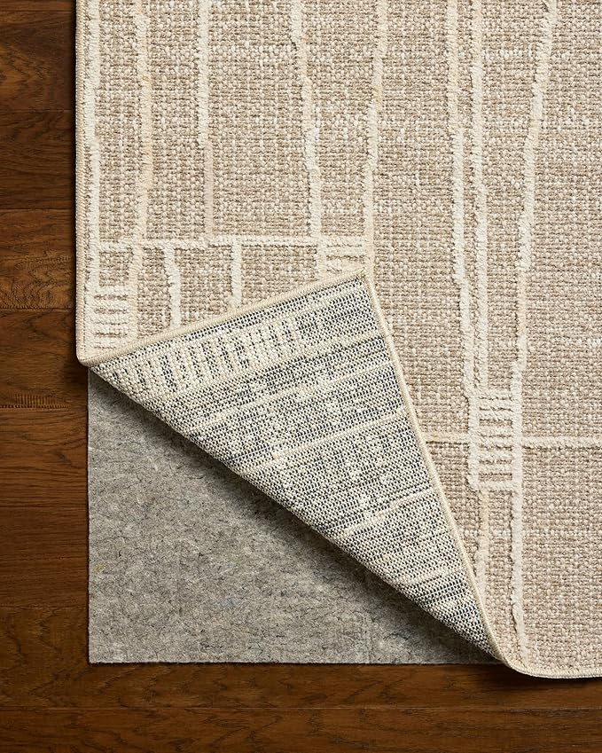 Loloi Amber Lewis Bexley Collection BEX-05 Mushroom/Natural 7'-10" x 10' Area Rug Neutral, Textured, Living, Bedroom, Dining, Carpet