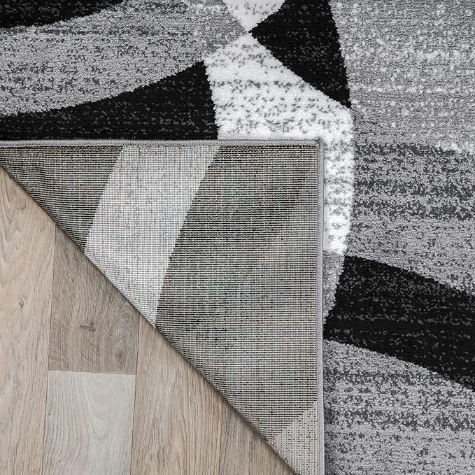 Rugshop Contemporary Abstract Circles Perfect for high Traffic Areas of Your Living Room,Bedroom,Home Office,Kitchen Runner Rug 2'7" x 12' Gray