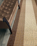 Custom Length Hallway Runner Rug,Slip Resistant,Meander Brown, 26 Inch X 13 feet, Sold and Priced Per Foot