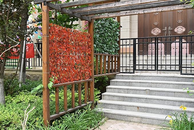 GLANT Expandable Fence Privacy Screen for Balcony Patio Outdoor,Decorative Faux Ivy Fencing Panel,Artificial Hedges (Single Sided Leaves)
