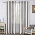 DriftAway Farmhouse Vertical Striped Linen Blend Textured Light Filtering Semi Sheer Curtains for Living Room Bedroom 84 Inches Long Drapes 2 Panels Broad Striped Gray
