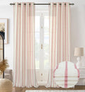 DriftAway Farmhouse Vertical Striped Linen Blend Textured Light Filtering Semi Sheer Curtains for Living Room Bedroom 120 Inches Long Drapes 2 Panels