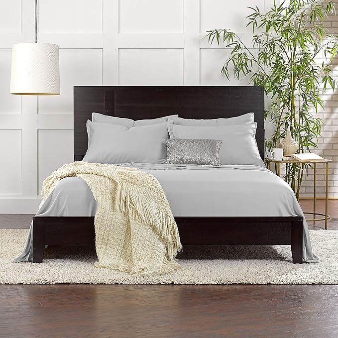 Pure Bamboo Twin XL Sheets, Genuine 100% Organic Viscose Derived from Bamboo Bed Sheet Set, Luxuriously Soft & Cooling, Double Stitching, 2 Year Quality Promise (Twin XL, Silver Pearl)