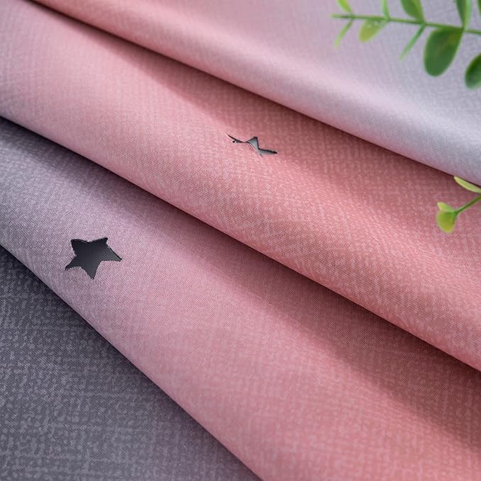 XiDi Curtains for Bedroom Decor, Rainbow GreyPinkPu-52-45