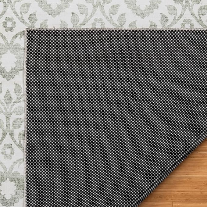 Gertmenian Indoor Boho Area Rug | Home Decor for Entryway, Bedroom, Living Room, Office, Kitchen | Non Slip, Soft, Printed Accent Rugs | Esme, Sage, 3x5 Small, 24573