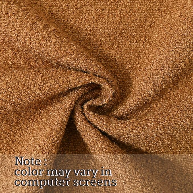 Jeneoo Amber Yellow Decorative Square Thick Throw Pillow Covers Fine Textured Boucle Couch Cushion Cases for Sofa Decor, Set of 2, 20 x 20 Inch