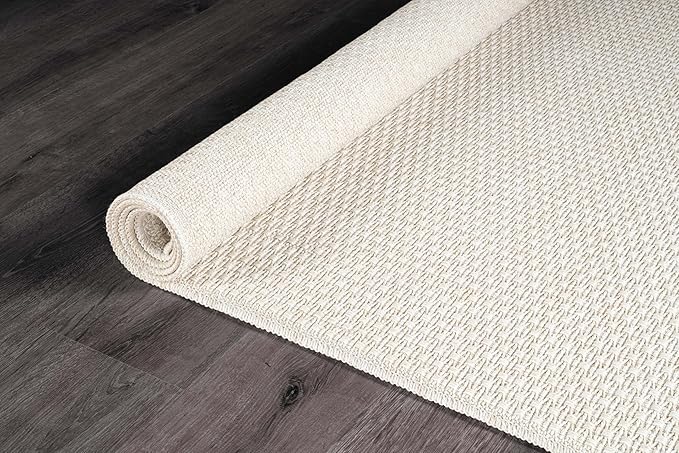 Easy Jute Rug 6x9 Indoor Outdoor Natural Rugs Solid Fiber Rug Woven Area Rug Boho Easy Clean Inside Carpet for Living Room Bedroom Dining Room Hallway or Outdoor Patio Porch (6 X 9 Bone)