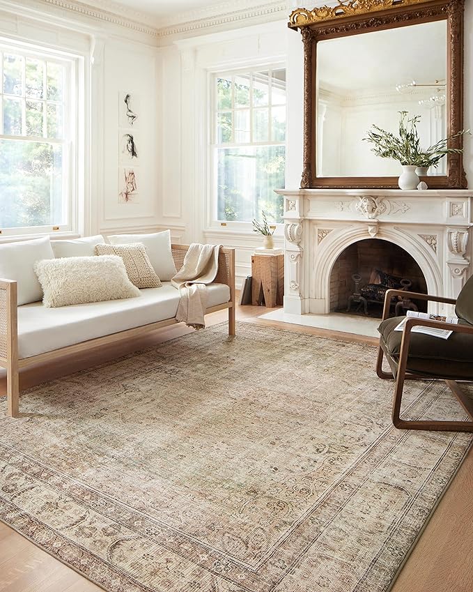 Loloi Margot Collection MAT-01 Antique/Sage 2'-6" x 11'-6" Runner Rug feat. CloudPile, No-Shed Easy Clean Large Patterned Area Rug for Living Room, Bedroom, Dining Area