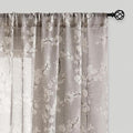 Fmfunctex Linen Sheer Curtains for Bedroom, Tan White Blossom Print Curtains 96 Inches Long for Living Room, Taupe Floral Patterned Farmhouse Curtain Light Filtering Window Drapes 2 Panels, Rod Pocket