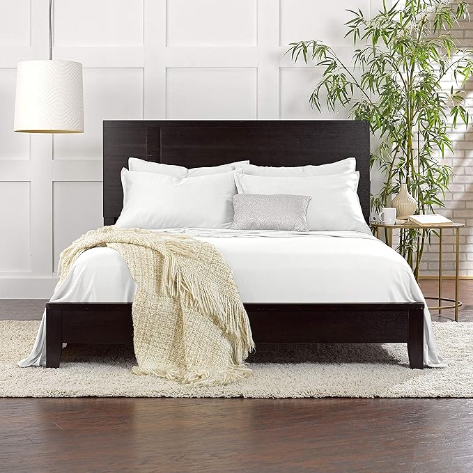 Pure Bamboo Split King Sheets, Genuine 100% Organic Viscose Derived from Bamboo Bed Sheet Set, Soft & Cooling, Double Stitching, 2 Fitted Sheets (Split King, White)