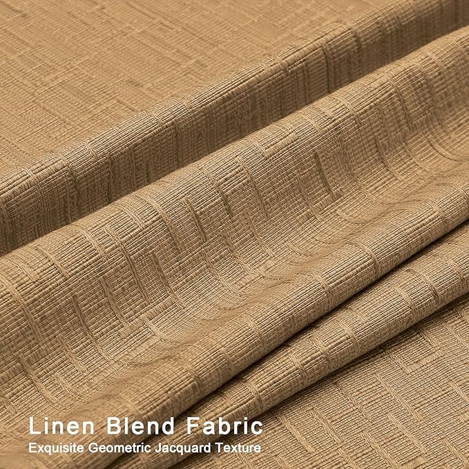Linen Curtains 205 inch Length 2 Panels for High Ceiling Extra Long Thick Faux Linen Window Drapes Burlap Textured Curtains with Grommet for 2 Story High Living Room (52x205 Light Coffee)