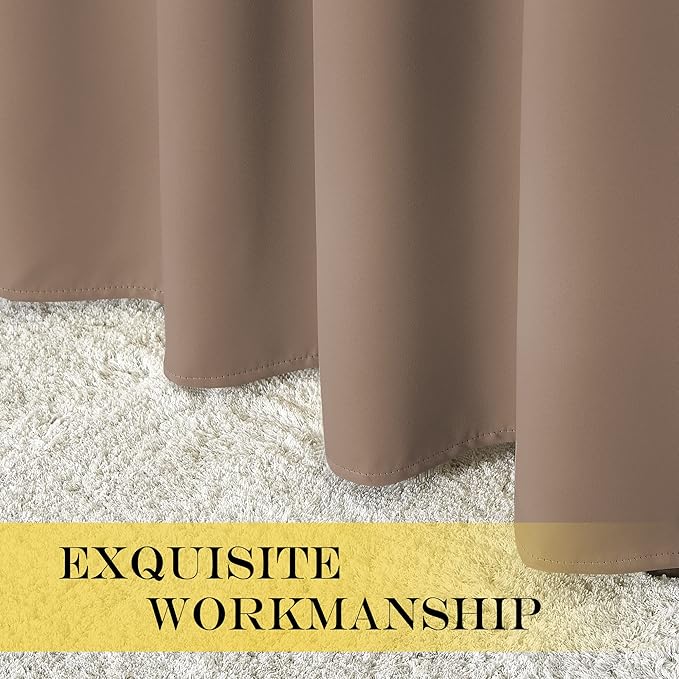 NICETOWN Blackout Curtains 63 inches Long for Living Room Bedroom, Grommet Thermal Insulated Room Divider Drape Window Treatment for Sliding Patio Door, W100 x L63, 1 Panel, Cappuccino