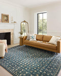 Loloi Rifle Paper Co. Eden Collection EDE-03 Lattice Indigo 2'-6" x 11'-6" Runner Rug feat. CloudPile™
