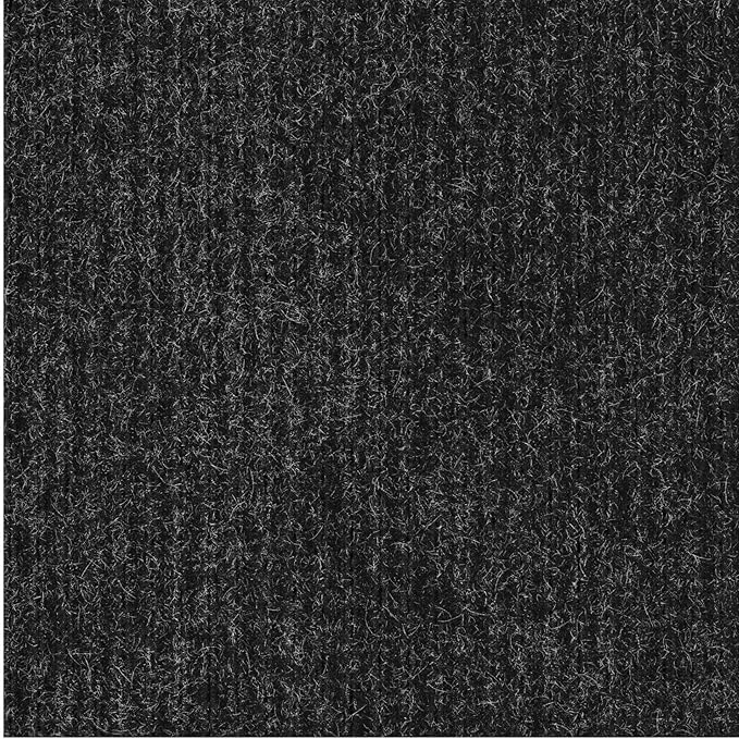Ottomanson 3'11" x 5' Mud Mat Area Rug Scraper Carpet - Non-Slip, Dirt Trapping for Indoor & Outdoor Use - Ideal for Entryway, Garage, Kitchen, Patio & High-Traffic Areas, Black