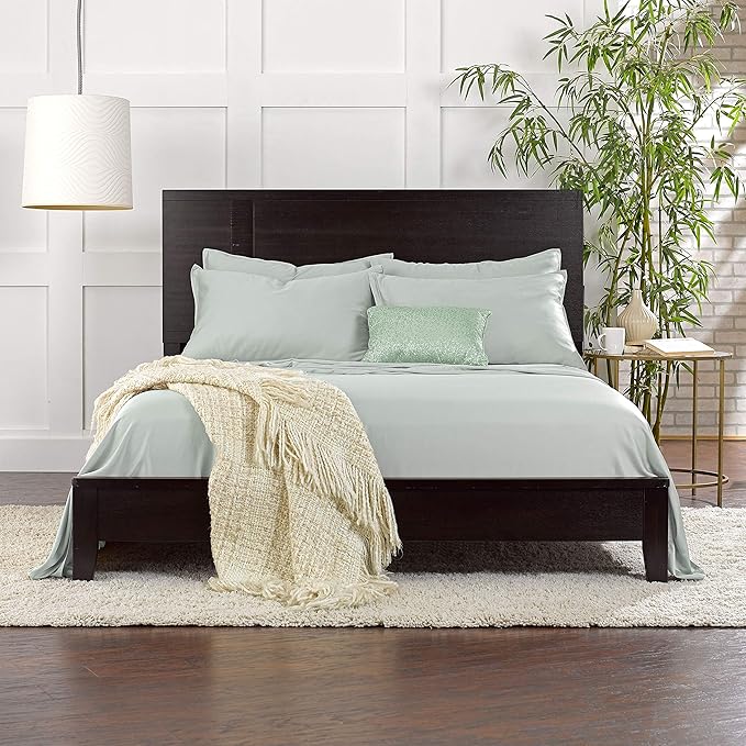 Pure Bamboo Full Sheets, Genuine 100% Organic Viscose Derived from Bamboo Bed Sheet Set, Luxuriously Soft & Cooling, Double Stitching, 2 Year Quality Promise (Full, Sea Glass)