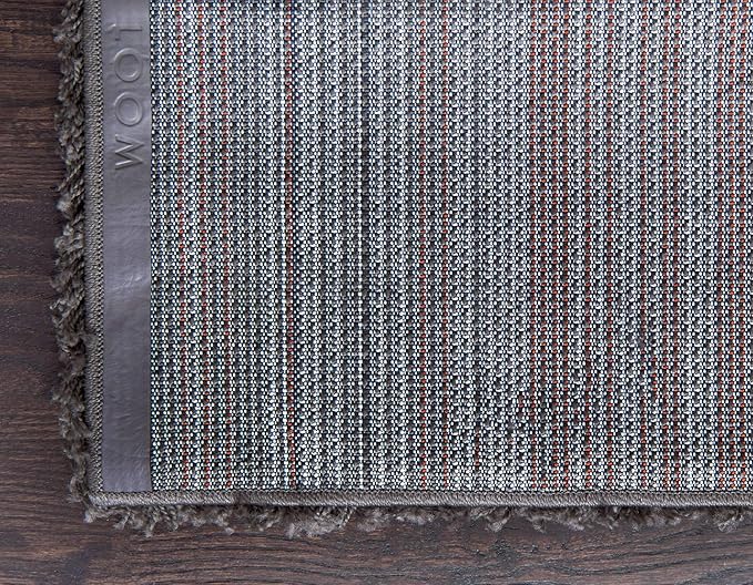 Unique Loom Solid Shag Collection Area Rug (2' 6" x 16' 5" Runner, Graphite Gray)