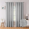 Tollpiz Linen Curtains Bedroom Rod Pocket Semi Sheer Curtain Burlap Light Filtering Thick Linen Drapes for Living Room, 54 x 84 inches Long, Silver Grey, Set of 2 Panels