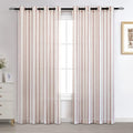 DriftAway Farmhouse Vertical Striped Linen Blend Textured Light Filtering Semi Sheer Curtains for Living Room Bedroom 84 Inches Long Drapes 2 Panels