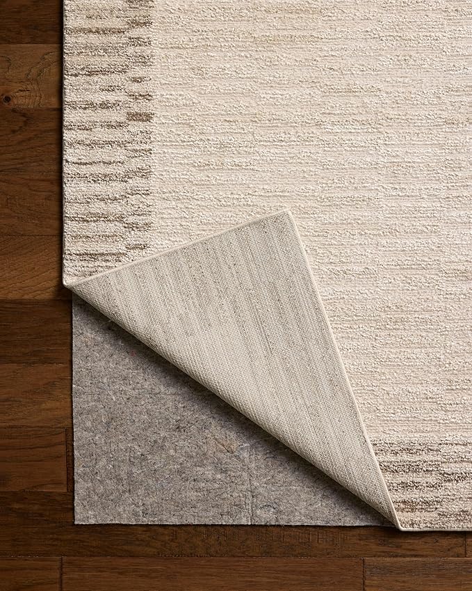 Loloi Chris Loves Julia Calvin Collection CLV-04 Ivory/Pebble 2'-7" x 10'-0" Runner Rug Checkered Neutral Soft Living Room Bedroom Carpet