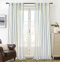 DriftAway Farmhouse Vertical Striped Linen Blend Textured Light Filtering Semi Sheer Curtains for Living Room Bedroom 84 Inches Long Drapes 2 Panels Linen Navy