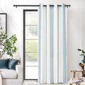 DriftAway Farmhouse Vertical Striped Linen Blend Textured Light Filtering Semi Sheer Curtains for Living Room Bedroom 84 Inches Long Drapes 1 Panel Broad Striped Jean Navy
