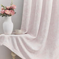 Beauoop Pink Floral Jacquard Blackout Curtains 72 Inches Long 2 Panels for Girls Bedroom Living Room Chenille Flower Room Darkening Thermal Insulated Soundproof Rod Pocket Back Tab Window Drapes 52x72
