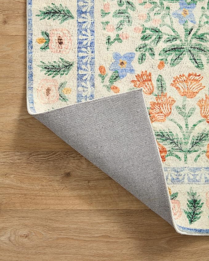 Loloi Rifle Paper Co. Eden Collection EDE-02 Mughal Garden Cream 8'-6" x 11'-6" Area Rug feat. CloudPile™