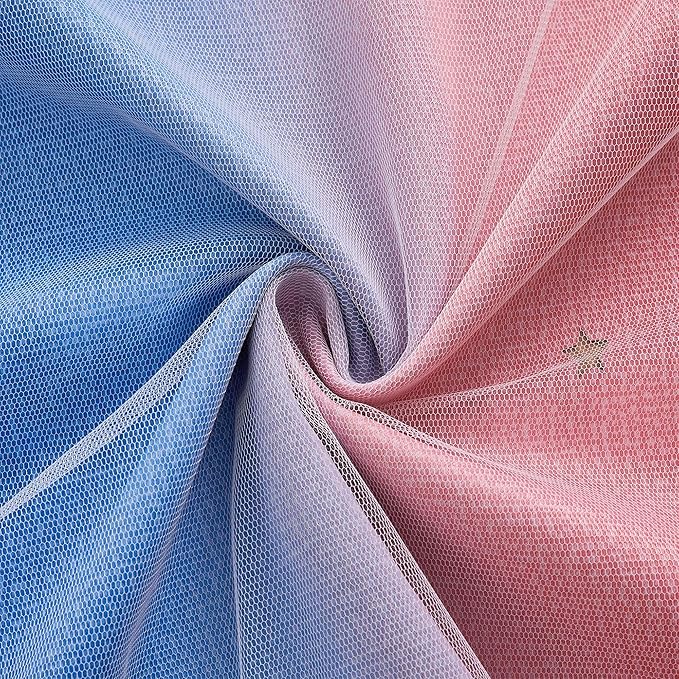 XiDi Pink & Rainbow Curtains for Kids & Girl Bedrooms - Blackout, Unicorn Wall Decals, 52x72 Inch