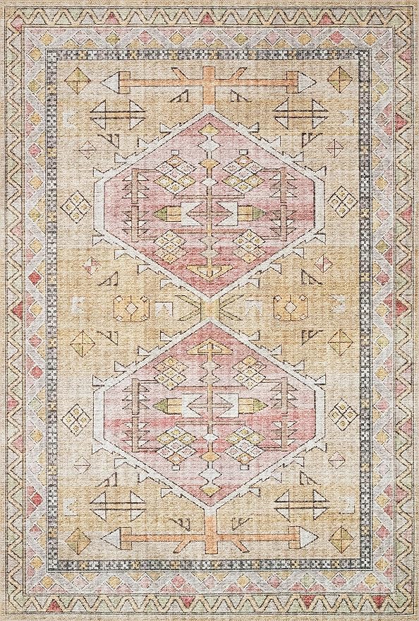 Loloi II Skye Collection SKY-04 Gold/Blush 2'-3" x 3'-9" Accent Rug