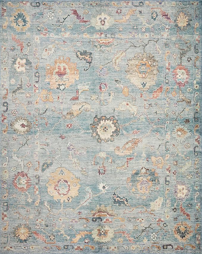 Loloi Margot Collection MAT-06 Denim/Multi 5'-0" x 7'-6" Area Rug feat. CloudPile, No-Shed Easy Clean Large Patterned Area Rug for Living Room, Bedroom, Dining Area