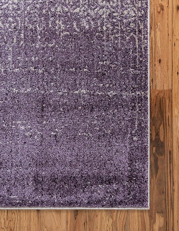 Unique Loom Del Mar Collection Area Rug - Jennifer (4' 1" x 6' 1" Rectangle, Purple/ Ivory)