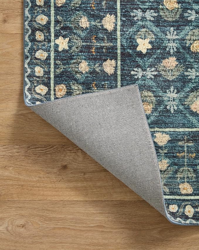 Loloi Rifle Paper Co. Eden Collection EDE-03 Lattice Indigo 8'-6" x 11'-6" Area Rug feat. CloudPile™