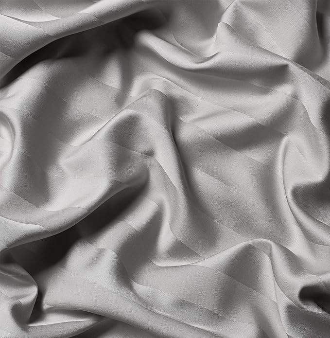 Pure Bamboo Full Sheets, Genuine 100% Organic Viscose Derived from Bamboo Bed Sheet Set, Luxuriously Soft & Cooling, Double Stitching, 2 Year Quality Promise (Full, Jacquard Silver)