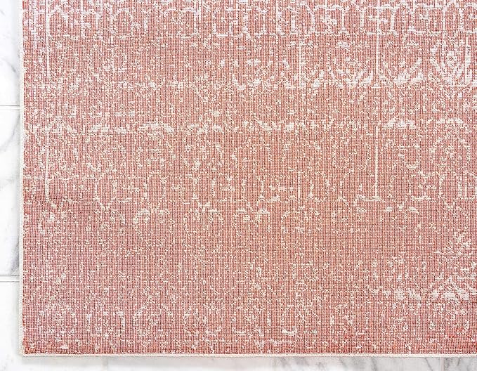 Unique Loom Del Mar Collection Area Rug - Jennifer (6' 1" x 9' Rectangle, Red/ Beige)