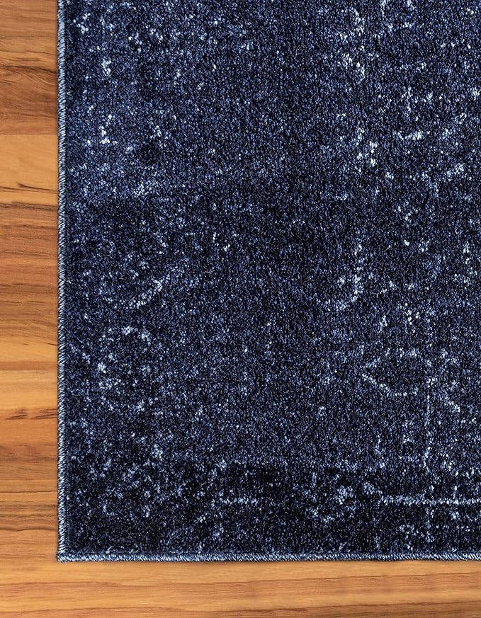 Unique Loom Del Mar Collection Area Rug - Jennifer (5' 3" x 8' Rectangle, Blue/ Navy Blue)
