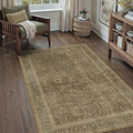 Brown 3x5 Area Rug Washable Vintage Carpet for Entryway Office Soft Retro Floral Kitchen Low Pile Thin Door Mat Non Slip Traditional Distressed Rug for Bathroom Bedroom Dining Living Room