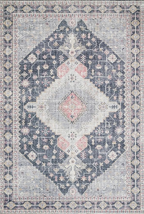 Loloi Skye Collection SKY-02 Charcoal/Multi 2'-6" x 10'-0" Runner Rug