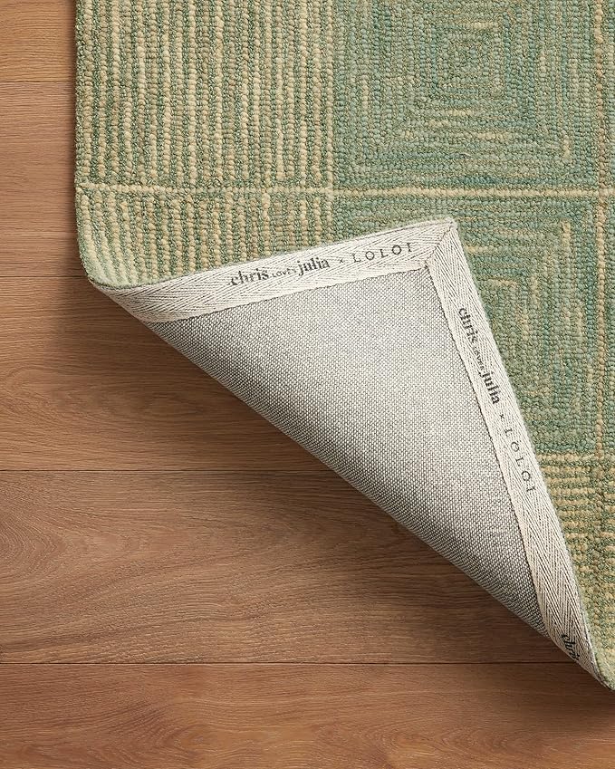 Loloi Chris Loves Julia Francis Collection FRA-02 Green/Natural 2'-6" x 9'-9" Runner Rug