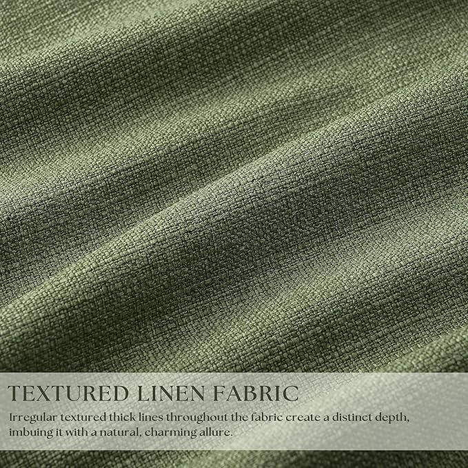 100 Inch Blackout Pinch Pleat Curtains 2 Panels Set for Living Room Bedroom Farmhouse Farmhouse Pinch Pleated Back Tab Thermal Insulated 100% Black Out Window Curtain Olive Green 100 Inch Length