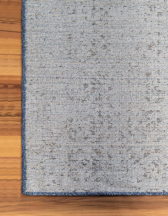 Unique Loom Del Mar Collection Area Rug - Jennifer (10' x 14' 1" Rectangle, Blue/ Navy Blue)