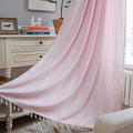 Sutuo Home Boho Curtain for Girl's Bedroom 108 Inches Long, Light Filtering Farmhouse Shabby Chic Tassels Window Treatment Bohemian Embroidery Drape, Rod Pocket 1 Panel 52" W x 108" L, Pink
